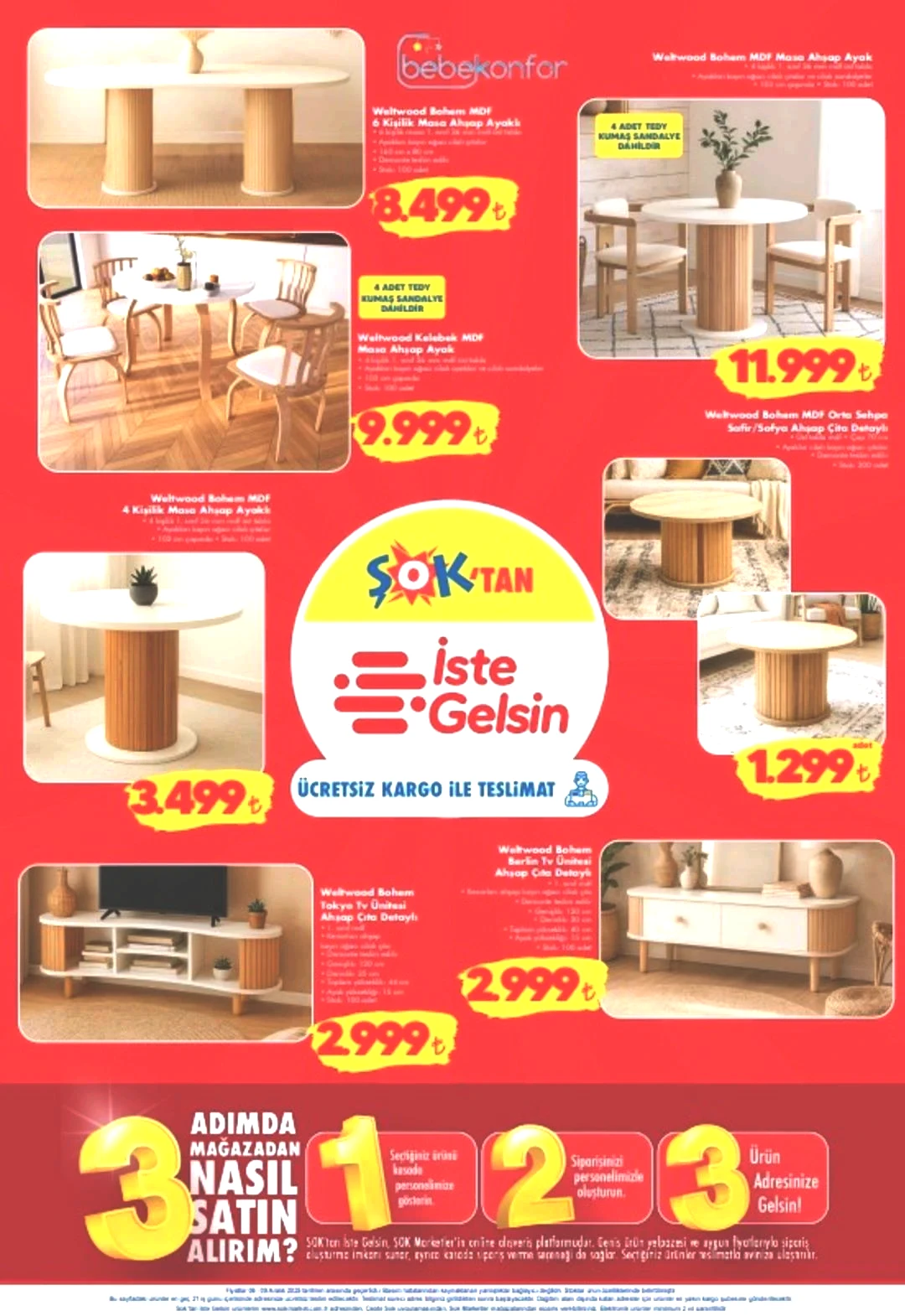ŞOK a ahşap orta sehpa geliyor! 6 Aralık 2025 ŞOK aktüel katalog yayınlandı! 3